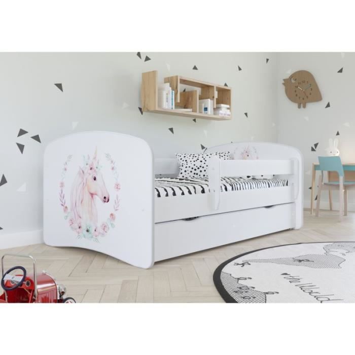 Kocot Kids Lit Babydreams cheval blanc avec un tiroir matelas 140/70 - 5903282041684 Kocot Kids Lit Babydreams cheval blanc avec un tiroir matelas 140/70 - 5903282041684