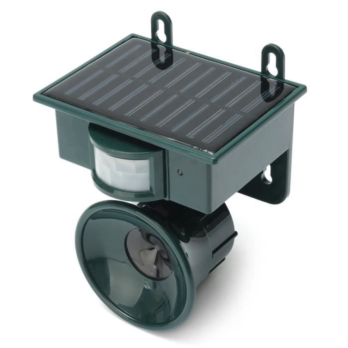 Solaire Ultrasons Pir Répulsif Repeller Animal Oiseaux Chien Chat Activé Détecteur Contre