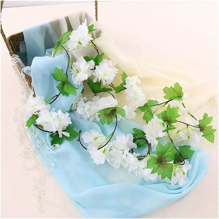 3 Guirlandes Fleurs De Cerisier Artificielles - 180 Cm Chacune, En Tissu Et PVC, Couleur Rose Pour Déco Extérieur