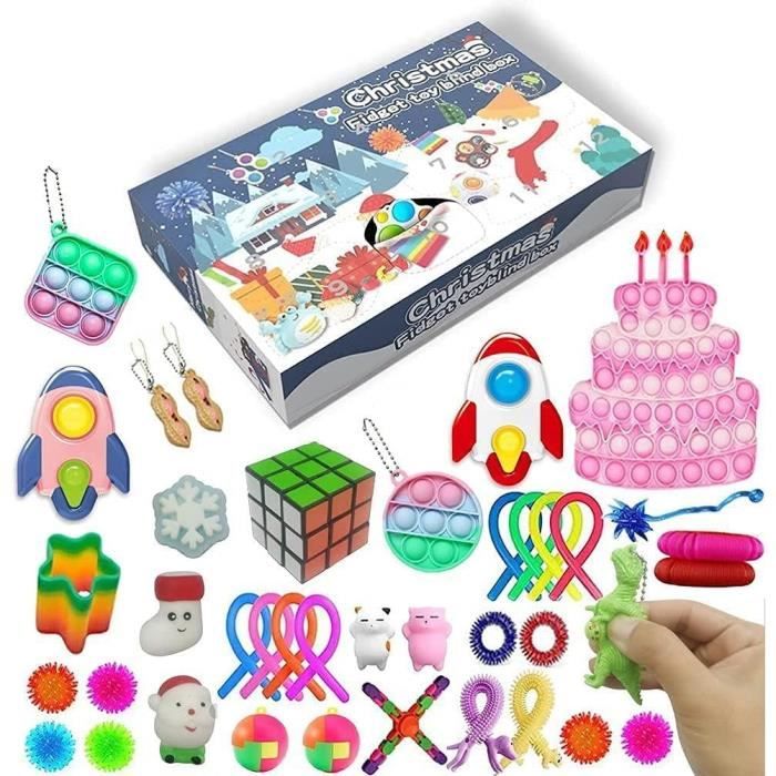 Jouet de décompression pour soulager Le Stress Compte à rebours de Noël avec 24 Jouets Mignons en Forme danimaux MOTOULAX Motulax Calendrier de lAvent de Noël 