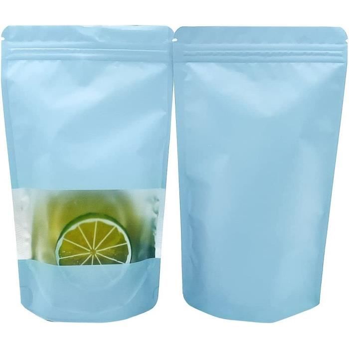 Rimiko 100 Sachets Alimentaires Fenêtre Transparente Sachet Aluminium