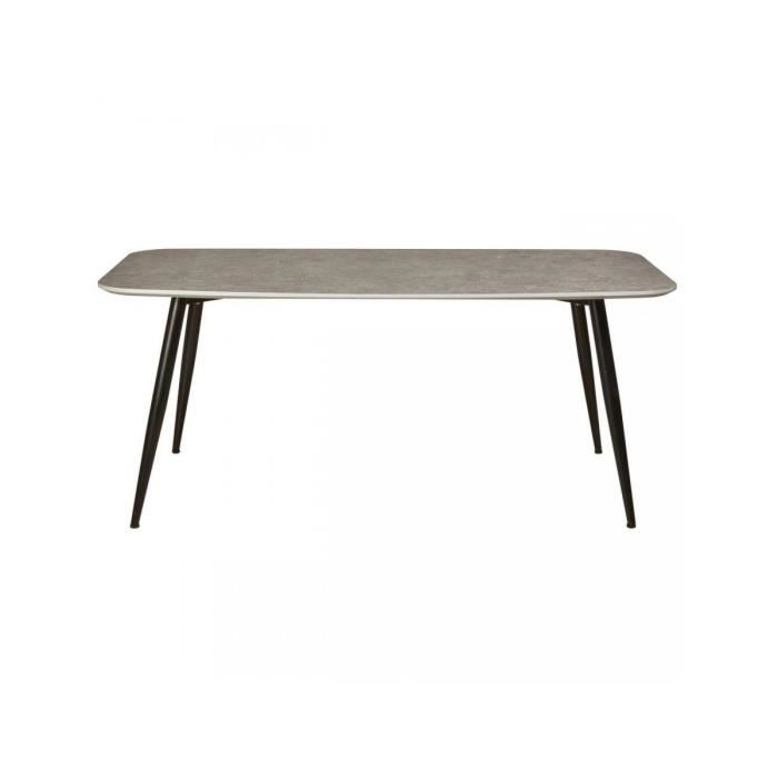 bobochic® table de repas trieste gris beton  gris   design contemporain produit testé et approuvé 180x90x75