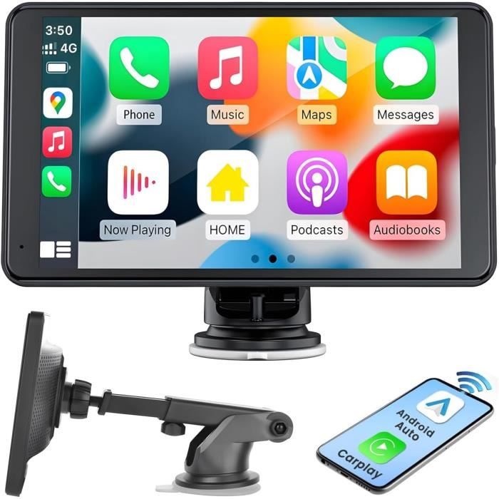 Autoradio avec Apple CarPlay Android Auto sans Fil, 7 '' Écran Tactile  1080P Autoradio avec Lien Miroir Airplay sans Fil, Transmetteur FM  Bluetooth AUX-in Carte TF 64G, pour Voiture 7-32V : 