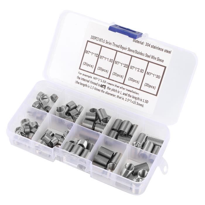 Alomejor Kit d'insertion de réparation de filetage 105 pièces