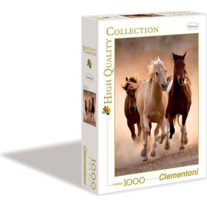 Clementoni - Puzzle - Chevaux sauvages - 1000 pièces - 67 7 x 47 7 cm - Fabriqué en Italie Clementoni - Puzzle - Chevaux sauvages - 1000 pièces - 67 7 x 47 7 cm - Fabriqué en Italie