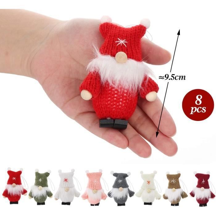 8 Décorations de Noël pour Sapin,Mini Père Scandinave Suédoise Père