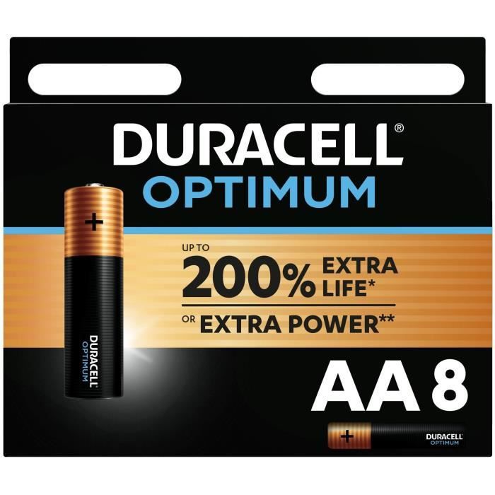 Duracell Optimum Piles alcalines AA, 1,5 V LR6 MN1500, paquet de 8 -  Cdiscount Jeux - Jouets