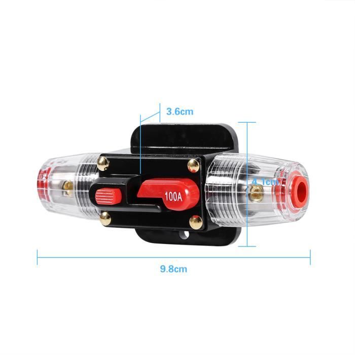 Disjoncteur Réarmable 12-24V 50A 60A 80A 100A - Porte-Fusible Auto/Marine - Protection Surtension Pour Ampli, Audio