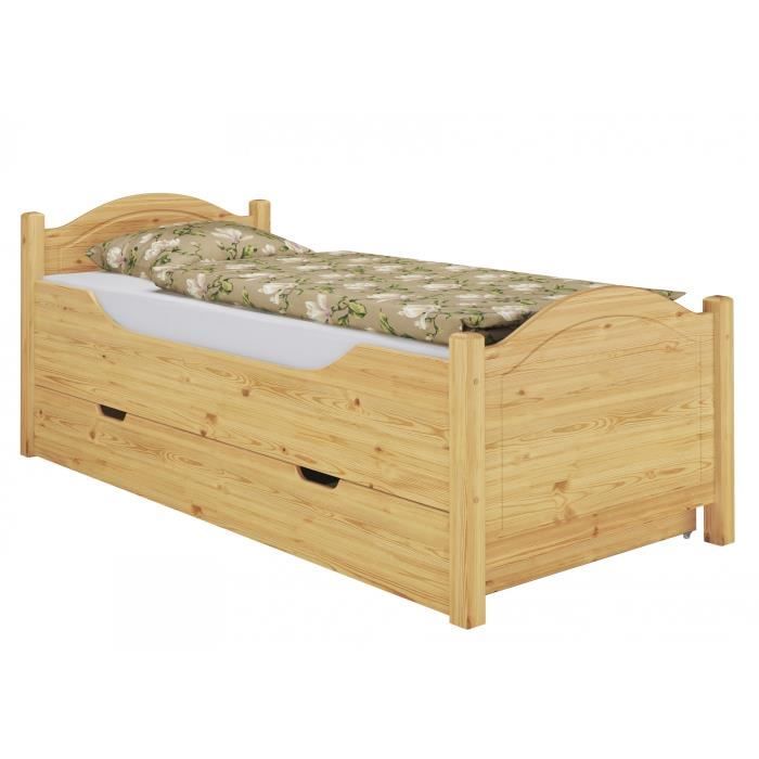 Support Moniteur En Pin Massif Avec 3 Tiroirs - Rehausseur 11 Cm Pour Bureau, 60x20 Cm