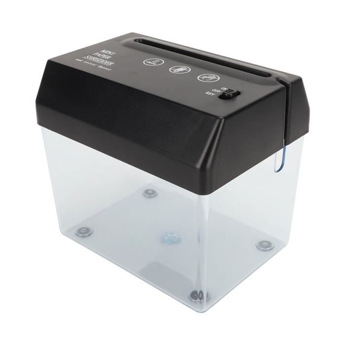 Destructeur De Papier Manuel Compact 1L - Coupe En Bande Pour Bureau Et Maison
