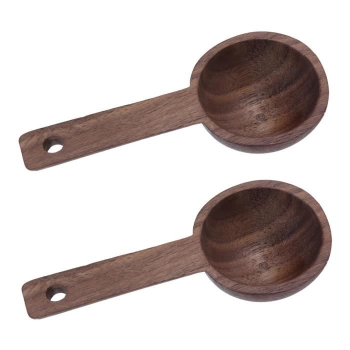 Cuillère à Café En Bois De Noyer - Longue Poignée, Pour Doser Café, Thé, Farine - Naturelle, Durable