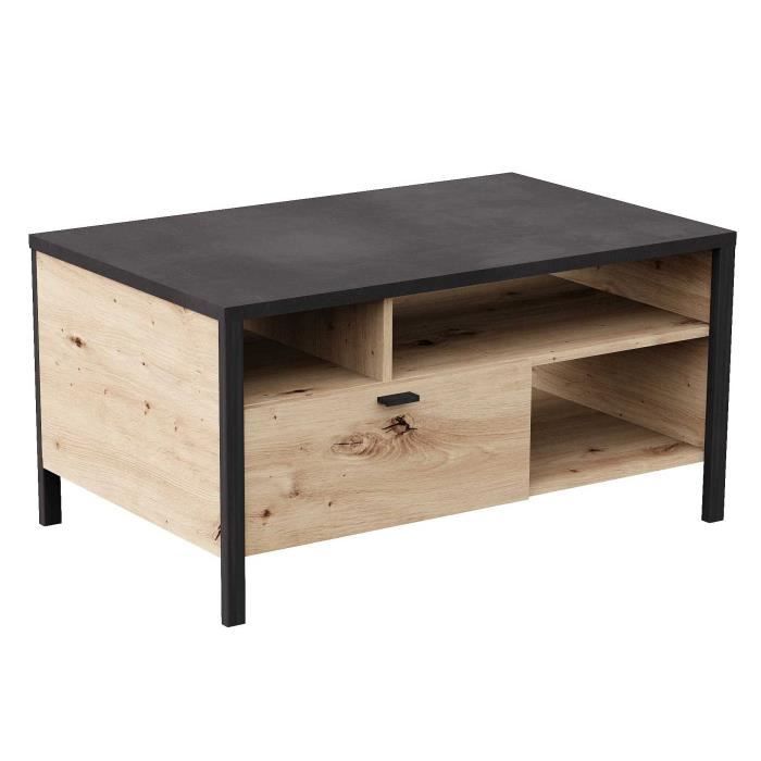 table basse - fmd - in-loft - rectangulaire - brun - 45x64x180 cm