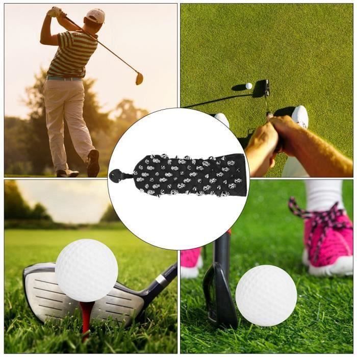 Andux CTMT-01 Lot de 4 couvre-têtes de club de golf hybrides à col long Noir /orange