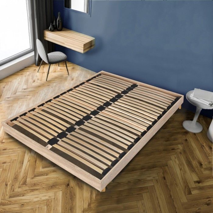 Sommier sur pied SOMKIT 140x190 / Décor Chêne blanchi Sommier sur pied SOMKIT 140x190 / Décor Chêne blanchi