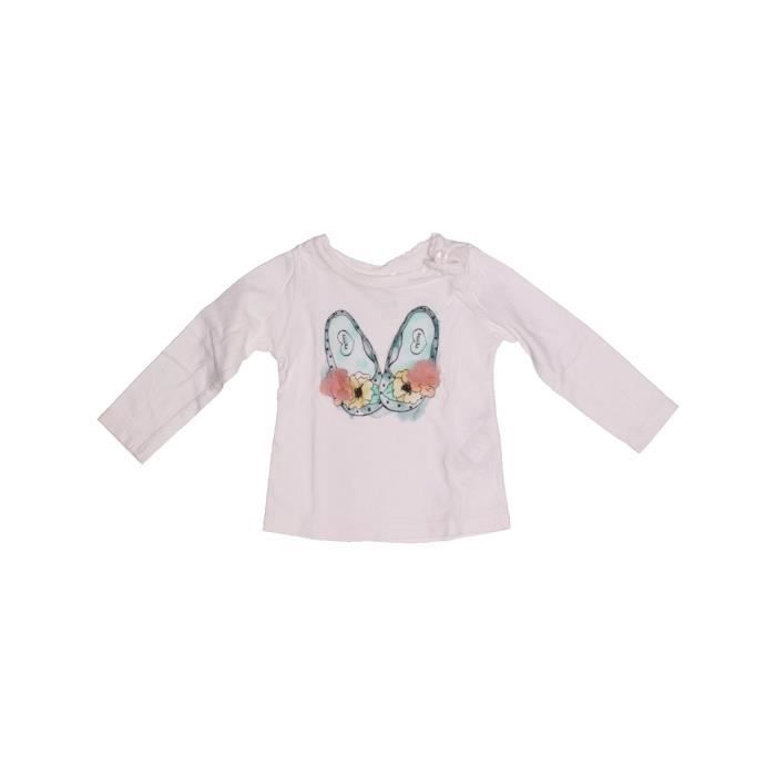 T Shirt Manches Longues Bebe Fille Zara 9 Mois Blanc Hiver Vetement Bebe Blanc Cdiscount Pret A Porter