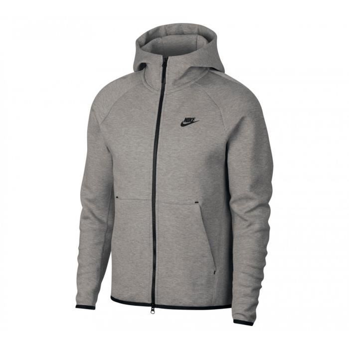 Pulido Humildad Juguetón NIKE Sweat zippé à capuche M NSW TCH FLC - Homme - Gris - Cdiscount Sport