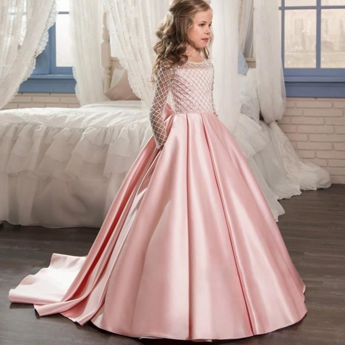 Enfants Fille Bowknot Smoking Princesse Pageant Parti Robe Anniversaire De Mariage Robe Longue Rose Taille 110 Rose Achat Vente Robe Soldes Sur Cdiscount Des Le 20 Janvier Cdiscount