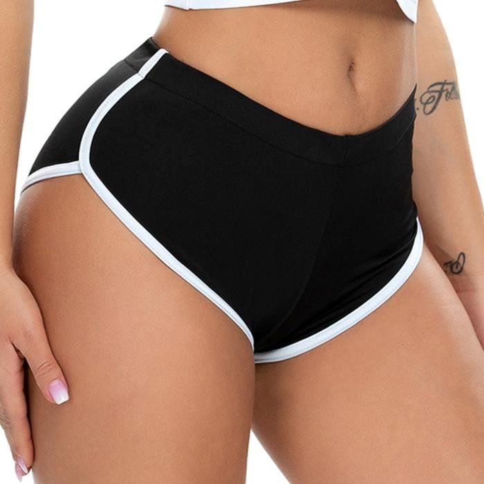 Short de Sport Yoga Gymnase Fitness Sportif pour Femme - Noir