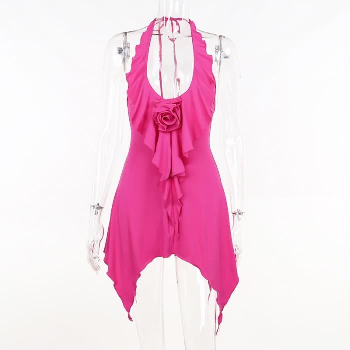 Robe Ann Taylor LOFT à Volants Floraux Rose/orange - Taille 6, Très Bon état Occasion