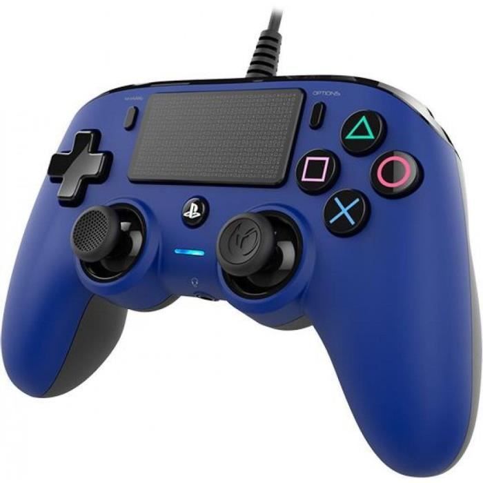 Manette Nacon Filaire Compact Pour Ps4 Bleue Cdiscount Informatique