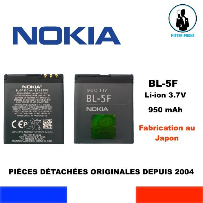 Batterie D'origine Nokia BL-5F Pour 6210 Navigator – 950 MAh, Neuve Sous Blister
