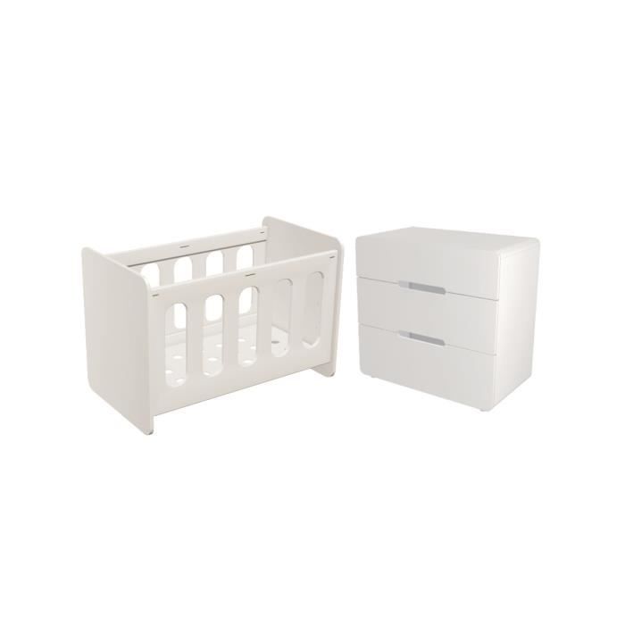 Chambre Noukies Aspen Blanche Lit 60x1 Et Com Cdiscount Puericulture Eveil Bebe