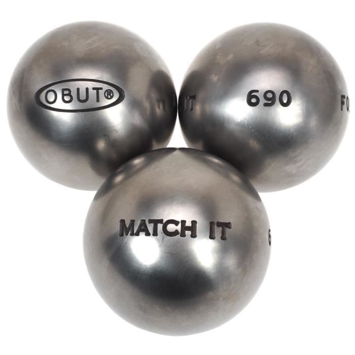 Boules de pétanque Match IT Inox 71mm - Obut - 730g - Cdiscount Sport