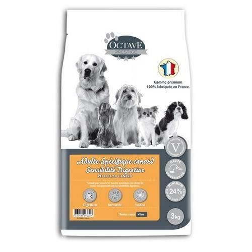 Comparer les prix de Croquettes Octave Prestige adulte canard pour p...