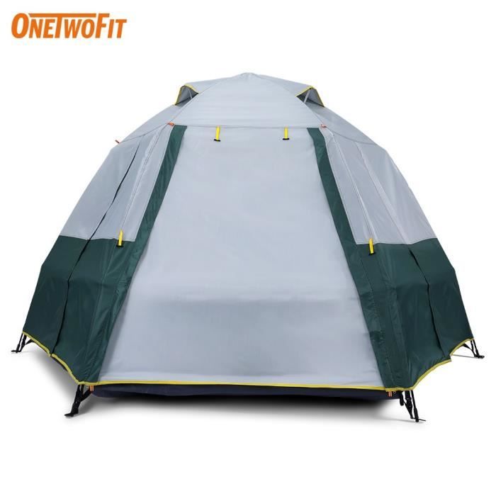 OneTwoFit Tente de camping familiale 4 places Vert OT040301
