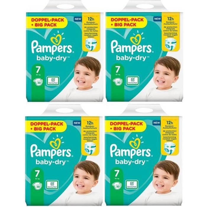 Pampers Baby Dry Taille 7 Extra Large 15+kg 200 Couches