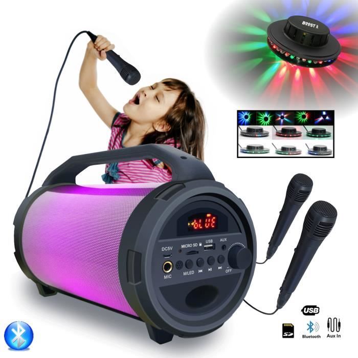 Enceinte Portable Karaoke Bluetooth USB Party Tubeled Multicolore 2