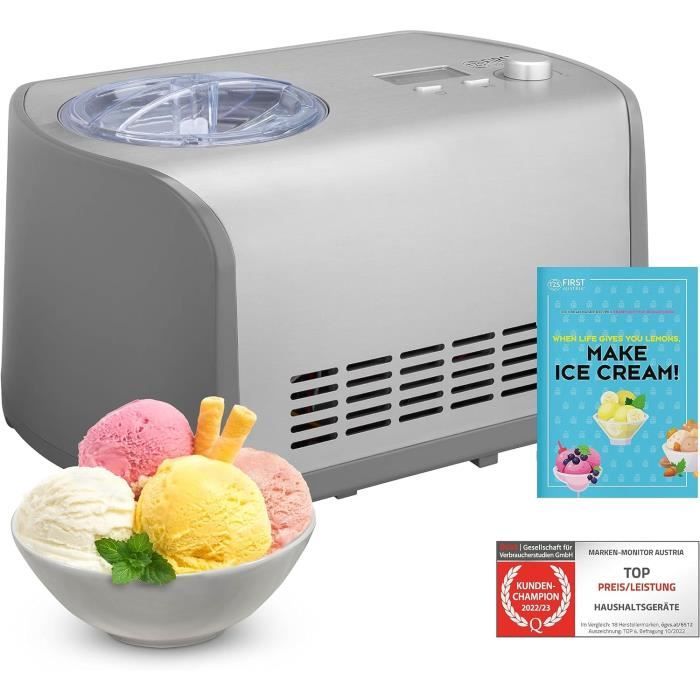 Sorbetière Turbine À Glace, Sorbetière Électrique, Machine Glace, 1.5L Machine À Glace Et