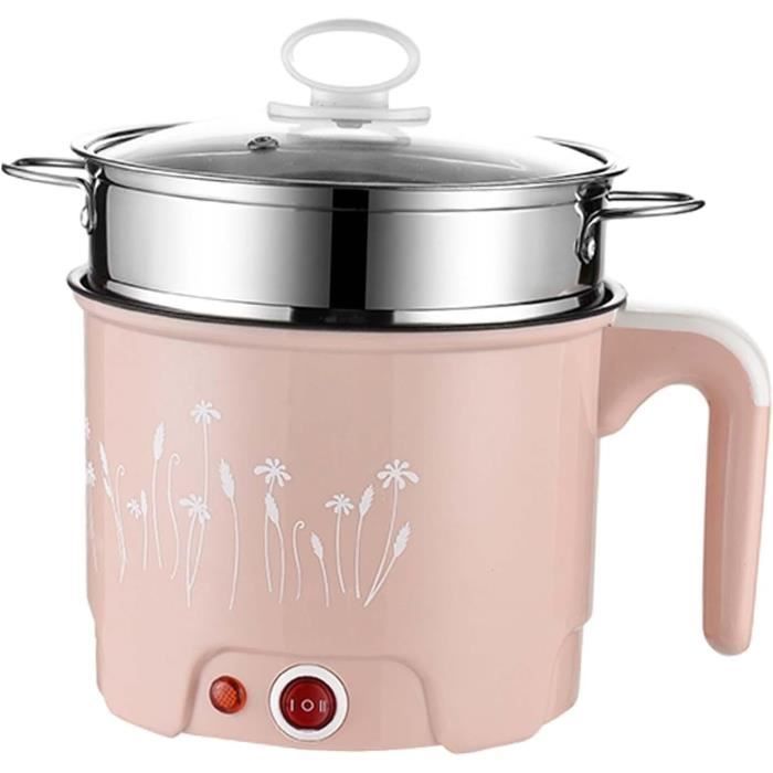 Mini Cuiseur électrique 1,8 L Avec Panier Vapeur - Anti-adhésif, Portable, Pour Maison, Bureau, Dortoir - Cuisson Rapide Et Facile