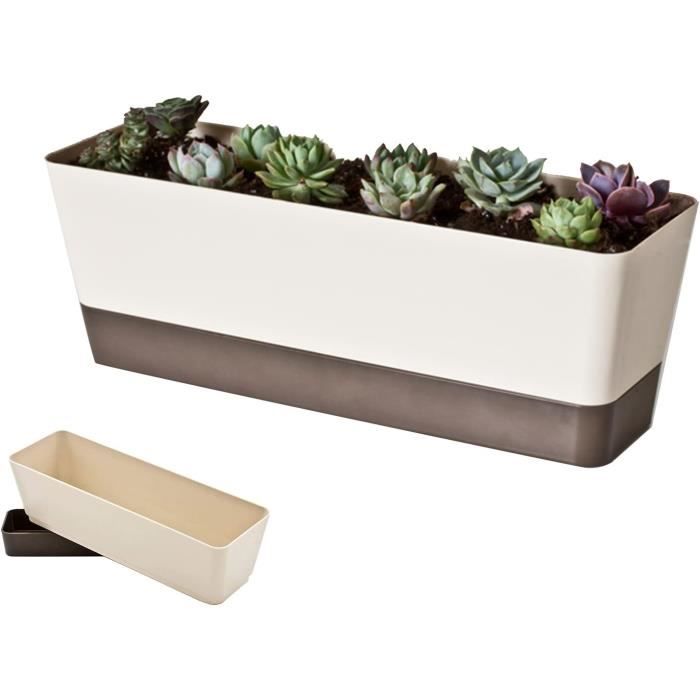 Jardinières De Balcon - ZERODIS - 80 Cm - Osier Avec Doublure En PE - 2
