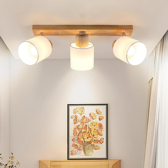 wowatt plafondlamp hout E14, plafondspot 4 vlammen