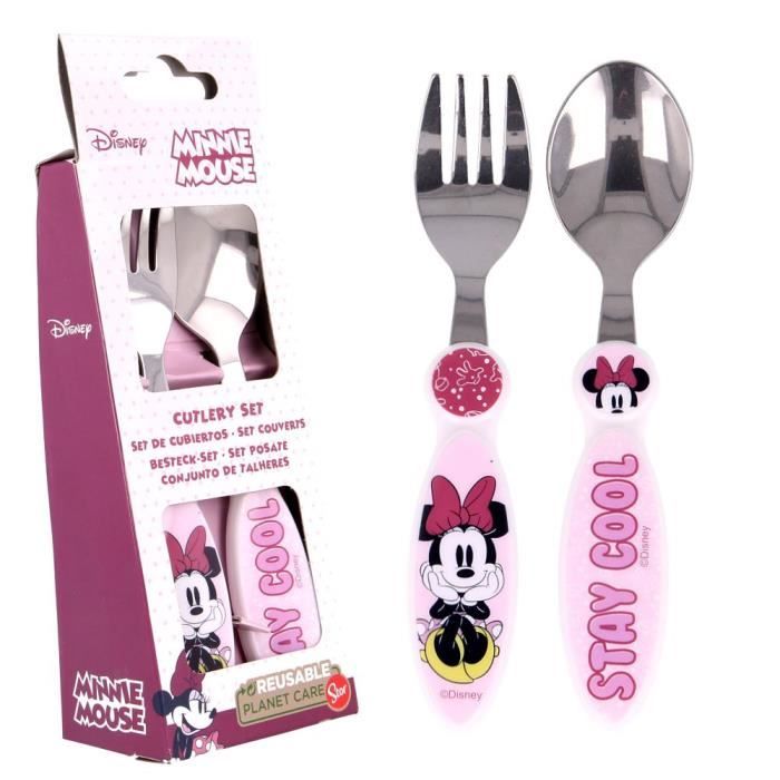 Couverts | Minnie Mouse | 2 Parties | Fourchette et Cuillère pour Enfants