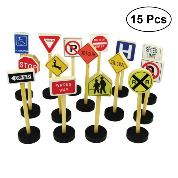 Lot De 100 Panneaux De Signalisation Jouet - Miniatures Chantier, Sécurité Routière, Pour Table De Sable, Décoration