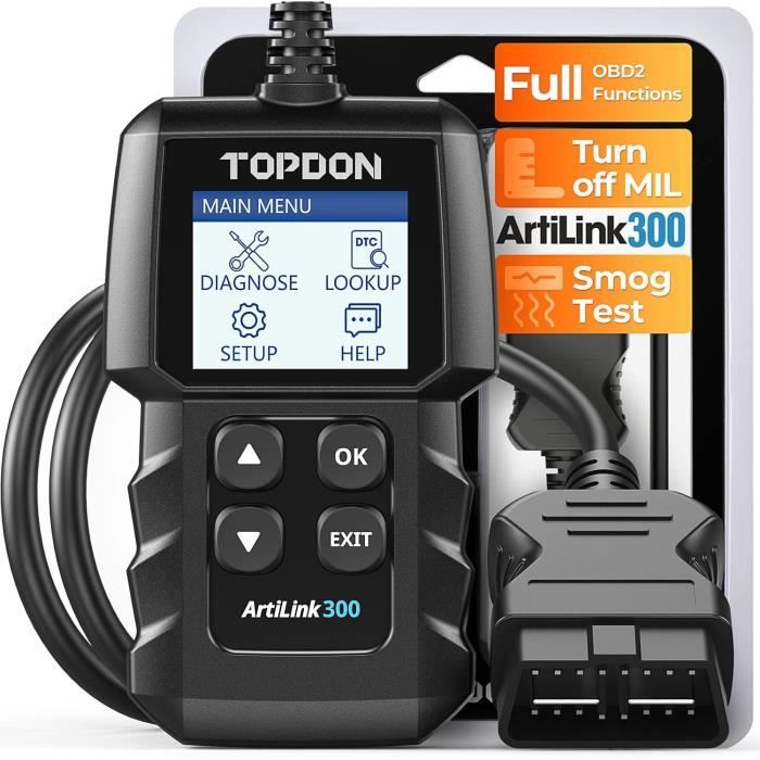 Scanner Auto TOPDON AL500B - Testeur Batterie 12V/24V + Diagnostic OBD2 Complet - Mise à Jour Gratuite