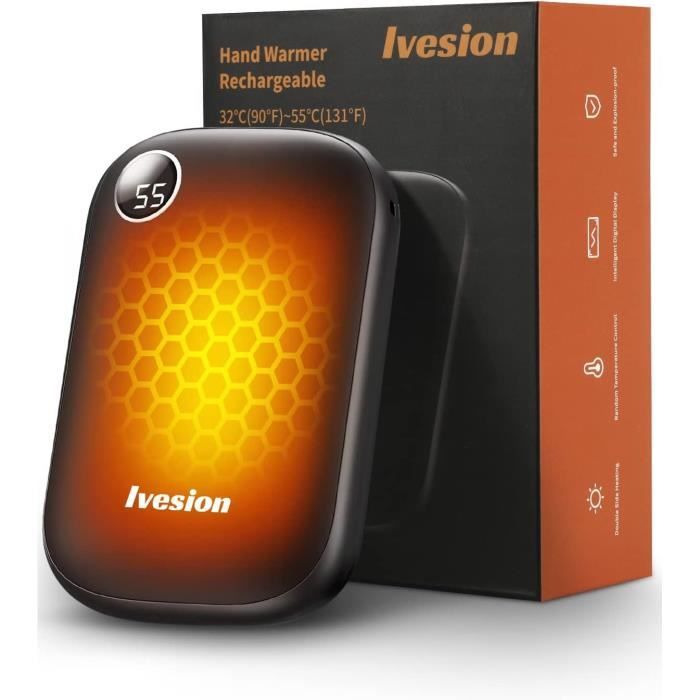 HLGT Chauffe-Mains Rechargeable, 10 000 MAh, Chauffage Rapide