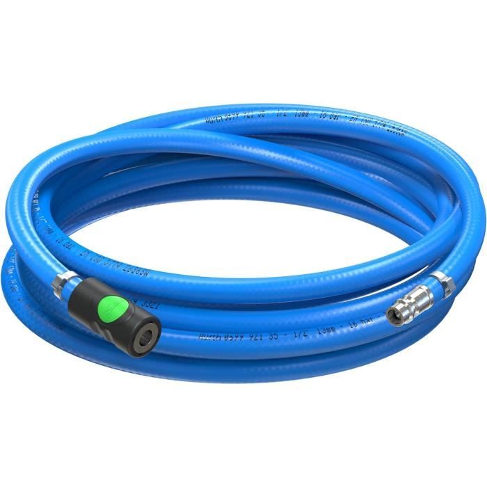 Tuyau Air Comprimé PVC 30m Diamètre 9.5mm - Raccord Rapide Européen 1/4" 300 PSI