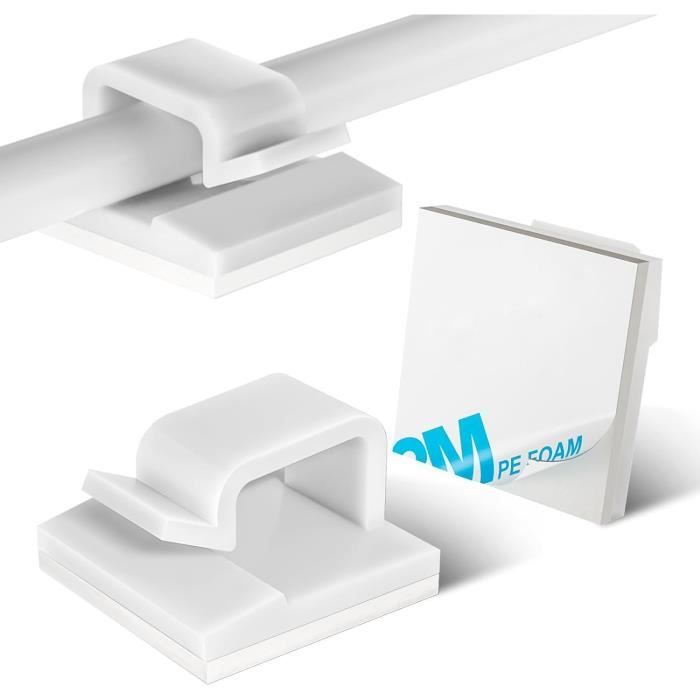 Clips Câble Serre Câble, Fixation Auto Collant, Peut être Utilisé Pour