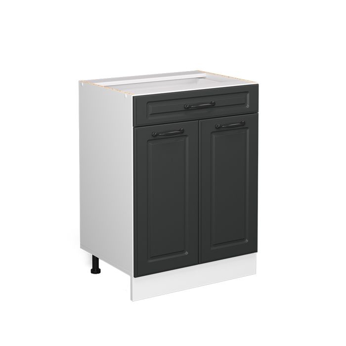 Meuble cuisine R-Line 60cm avec tiroir sans PT Anthracite campagne/Blanc Vicco 37235