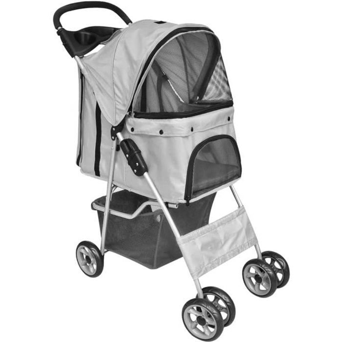 vidaXL Poussette pliable chienschats