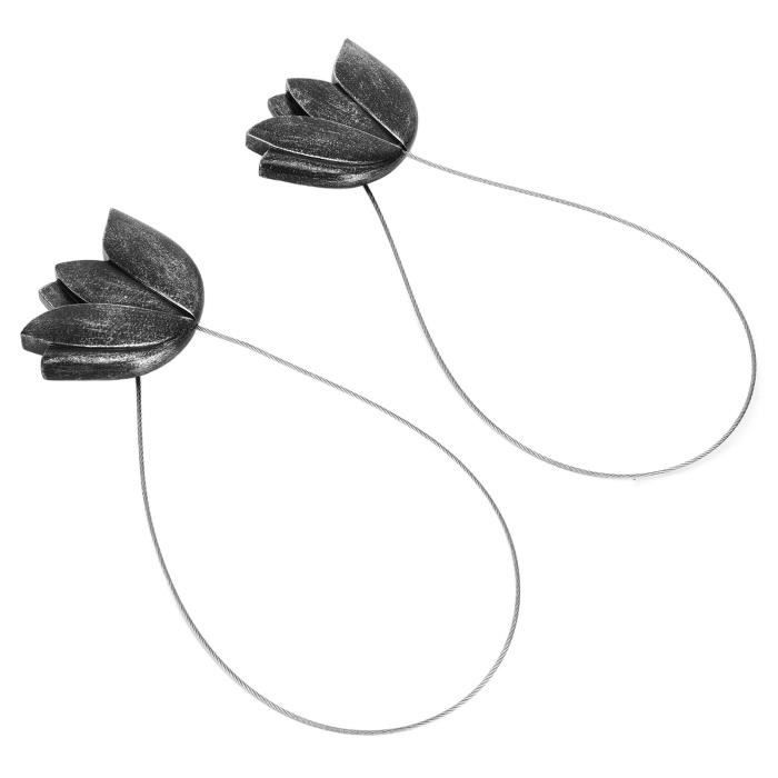 Embrasses Rideaux Lewondr Lot De 2 - Crochet Mural Floral Vintage - Alliage Zinc - Cuivré