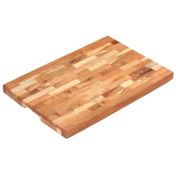 Planche Bois Cuisine Cocoboss Planche à Découper Bois Acacia COCOBOSS - 38x25x2,5cm - Fente Jus Et Poignées Planche Découper