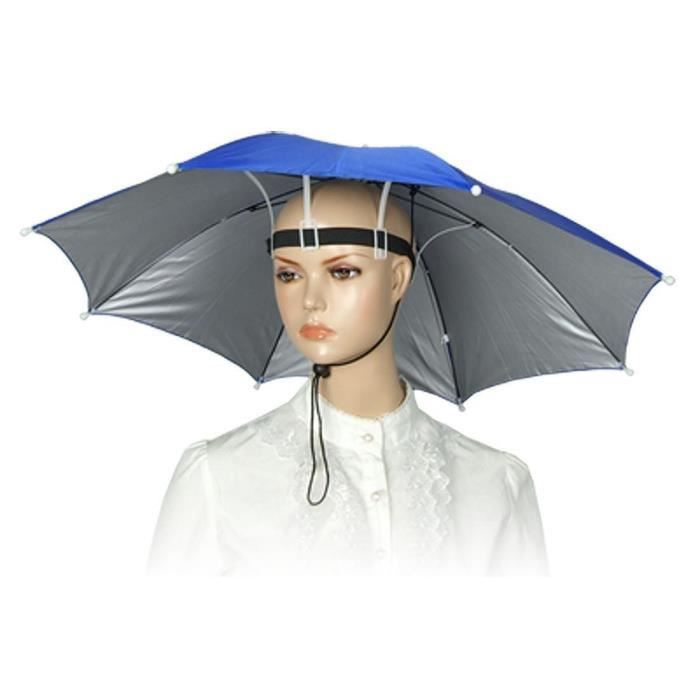 Chapeau Parapluie De Soleil Pliable – Arc-en-ciel Multicolore Avec Sangle De Tête, Pour Pêche Et Camping