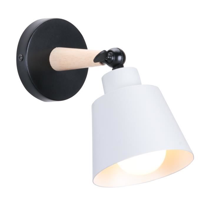 UNI Applique Mural Intérieur E27 Lampe Eclairage Rotatif pour Couloir Escalier Chambre Blanc UNI Applique Mural Intérieur E27 Lampe Eclairage Rotatif pour Couloir Escalier Chambre Blanc