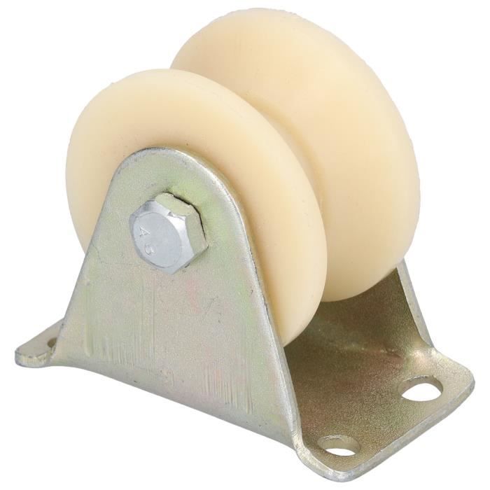 Roulette à Rainure En V En Acier Inox - Pour Portail Coulissant, Rail Inversé - Diamètre 48 Mm, Charge Lourde