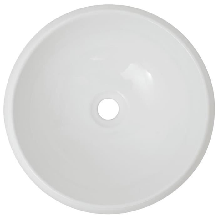 Vasque Ronde Design IBathUK Pour Salle De Bain - Céramique Blanche Moderne (CA1001)