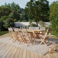 Ensemble repas de jardin - BEAU RIVAGE - ENNA - Bois d'eucalyptus FSC blanchi - Table extensible - 8 places-1